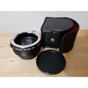 Vintage Rokinon Auto 2x Tele Converter (PK) Case & Lens Caps for Pentax